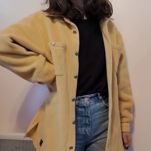 Yellow teddy button down shirt ✨